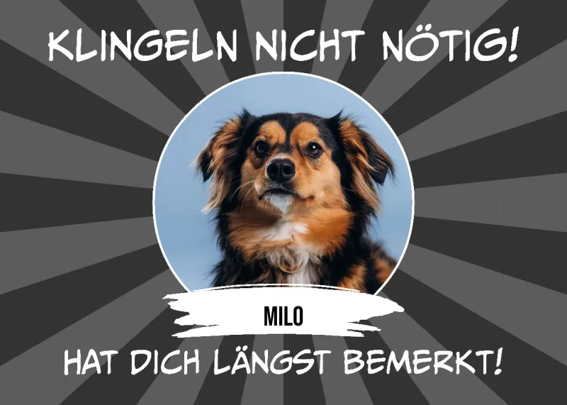 Fußmatte personalisiert mit Foto und Text - Geschenkidee für Familie, Haustierbesitzer, zum Einzug - Türvorleger mit Bild und Text bedruckt Klingeln nicht nötig 70 x 50 cm