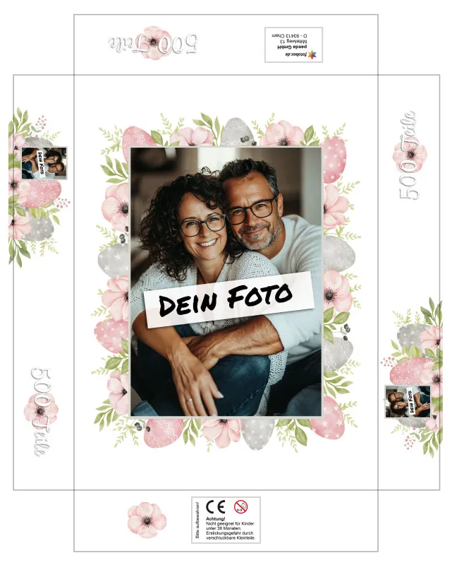 Fotopuzzle 500 Teile personalisiert Ostern - Box Osterblumen