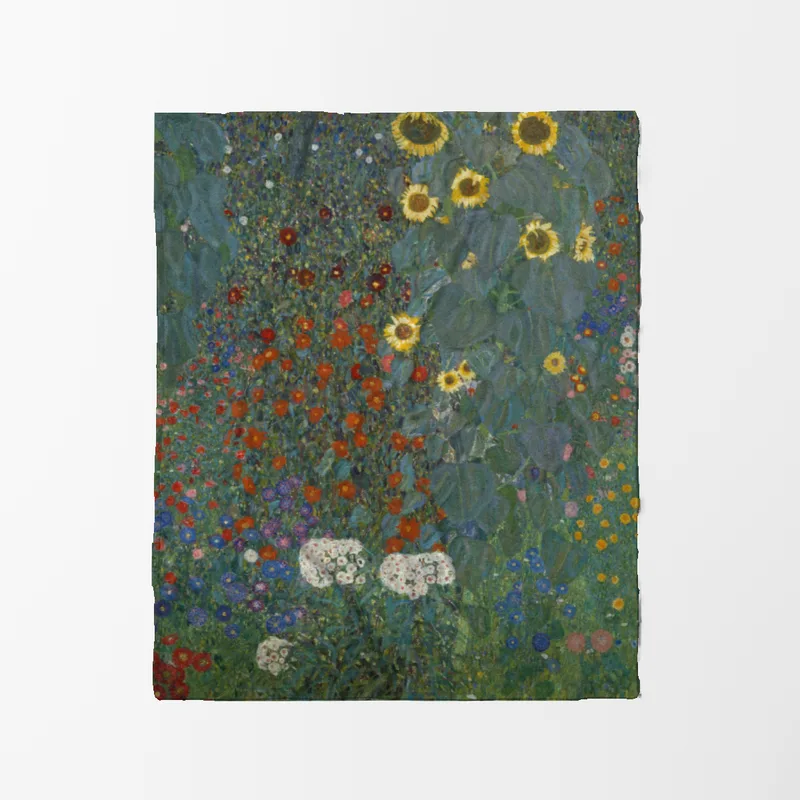 Kuscheldecke Bauerngarten mit Sonnenblumen Klimt