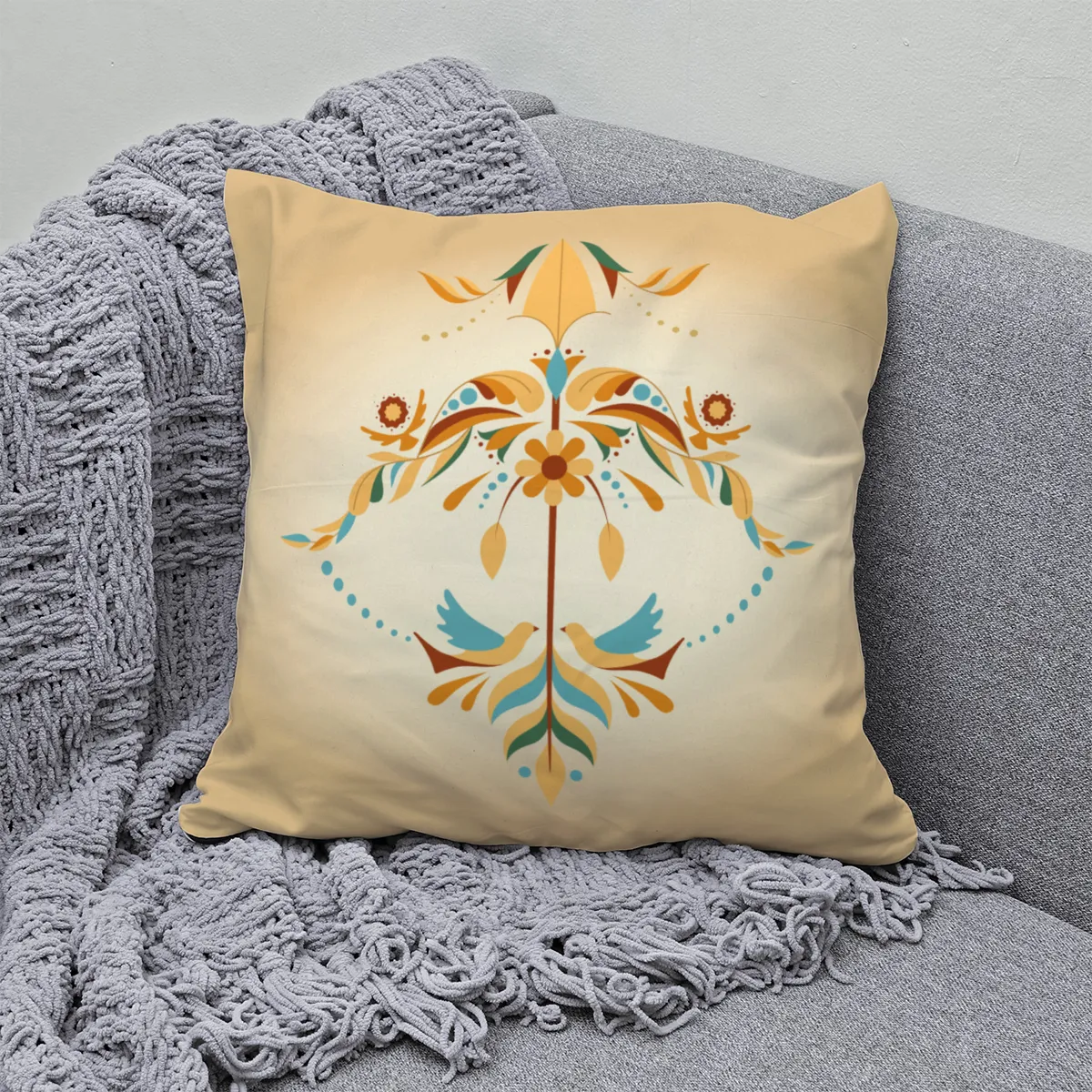 Samtkissen Zodiac Art – Schütze floral