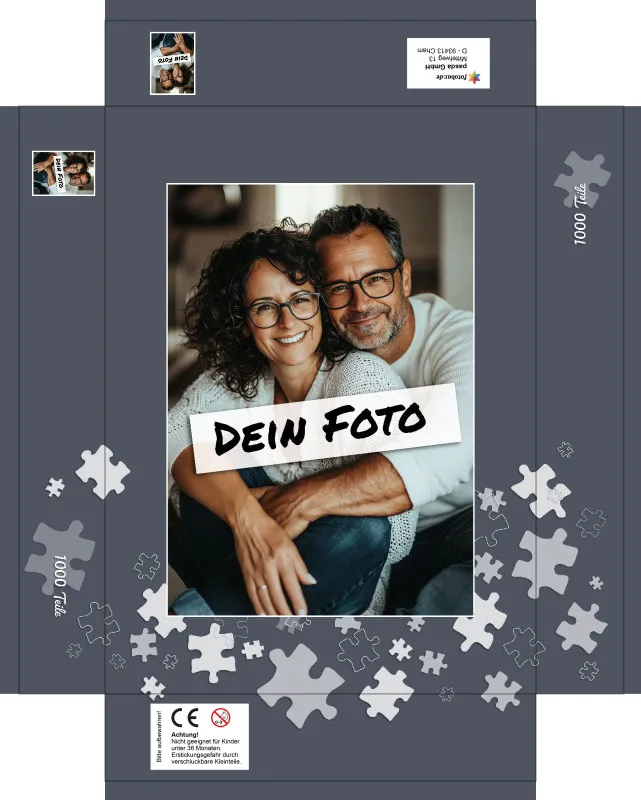 Fotopuzzle mit eigenem Bild - Fotopuzzle selbst gestalten 1000 Teile - Schachtel Puzzleteile - 1000 Teile Puzzle mit Foto - Geschenk Geburtstag Puzzleteile 1000 Teile Quer