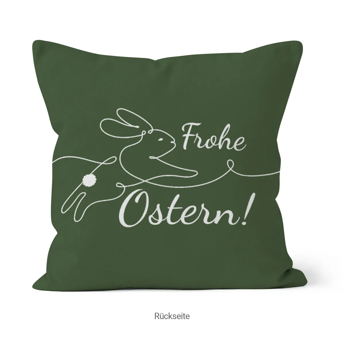 Samtkissenbezug Frohe Ostern Hase Lineart