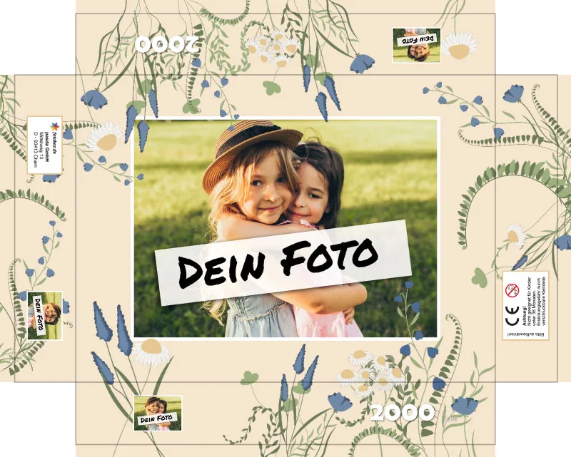 Fotopuzzle 500 Teile personalisiert Erwachsene - Schachtel Sommerwiese