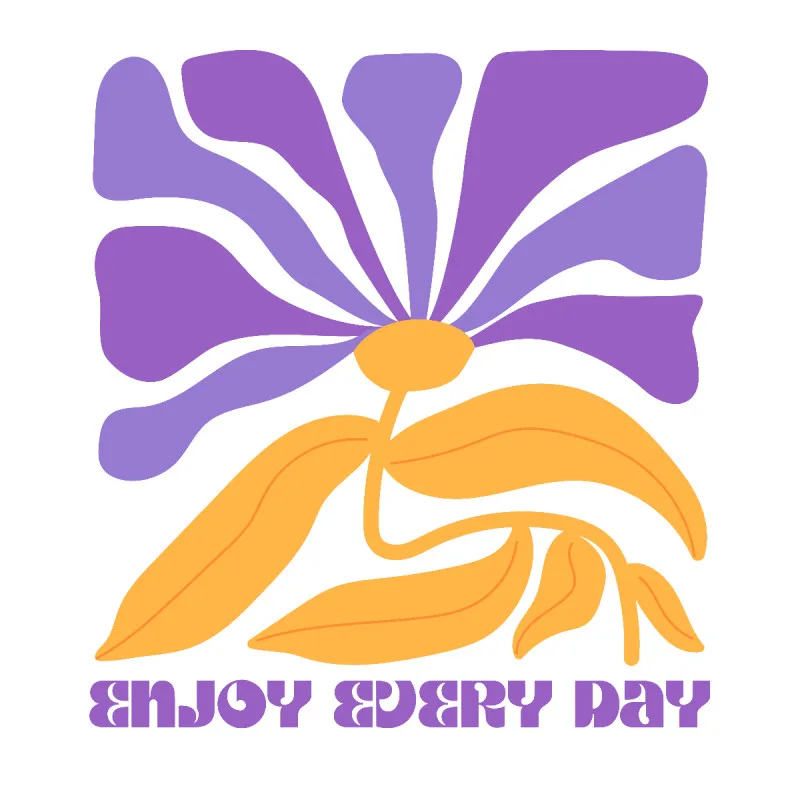 Samtkissenbezug Flower Abstrakt Enjoy ervery day