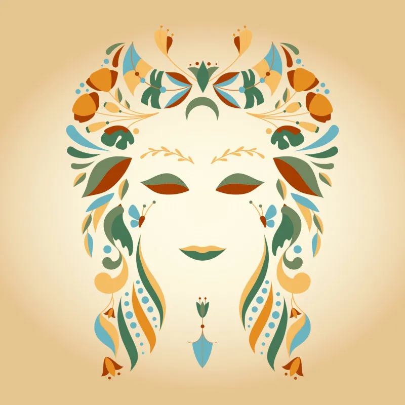 Samtkissen Zodiac Art – Löwe floral