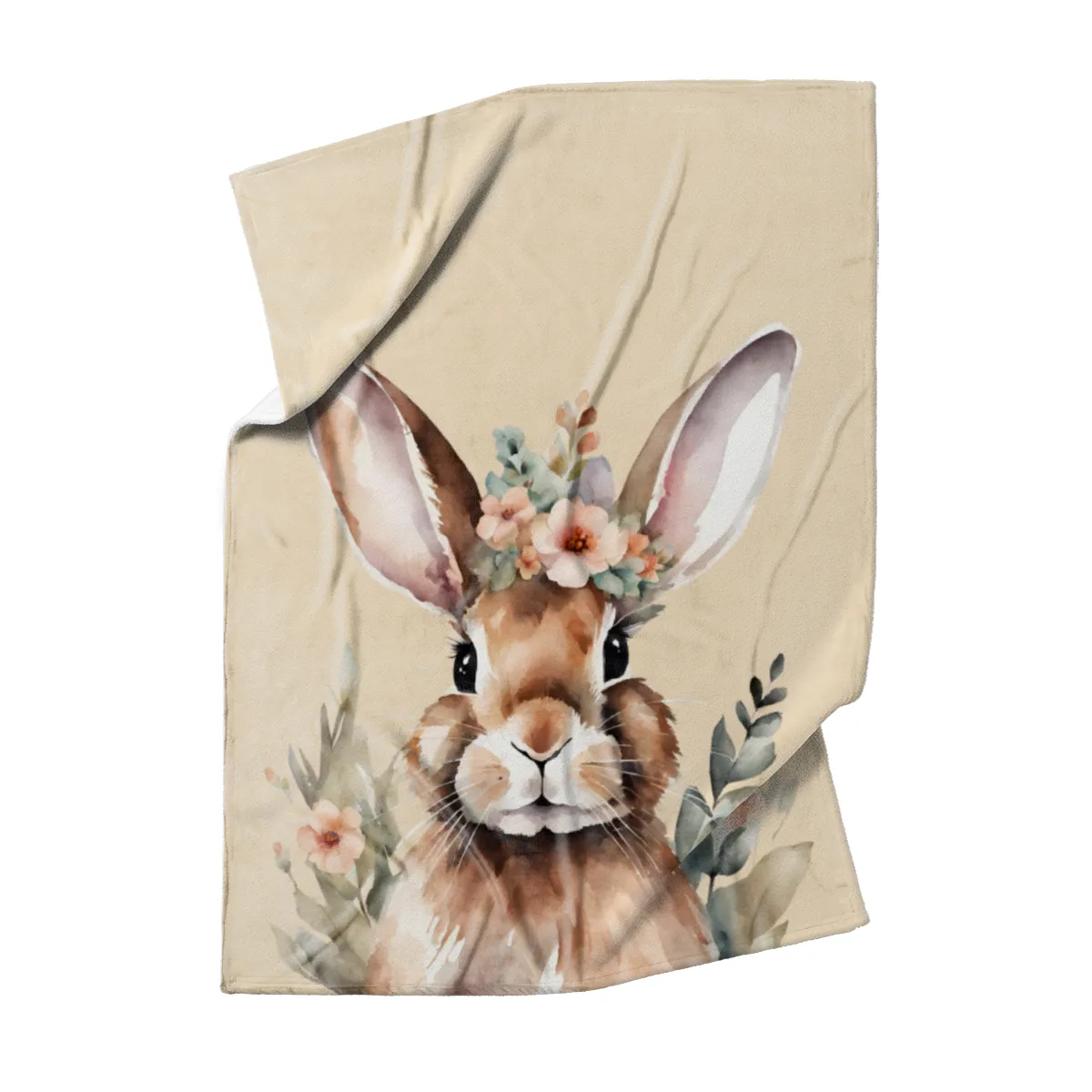 Wohndecke Hase mit Blümchen