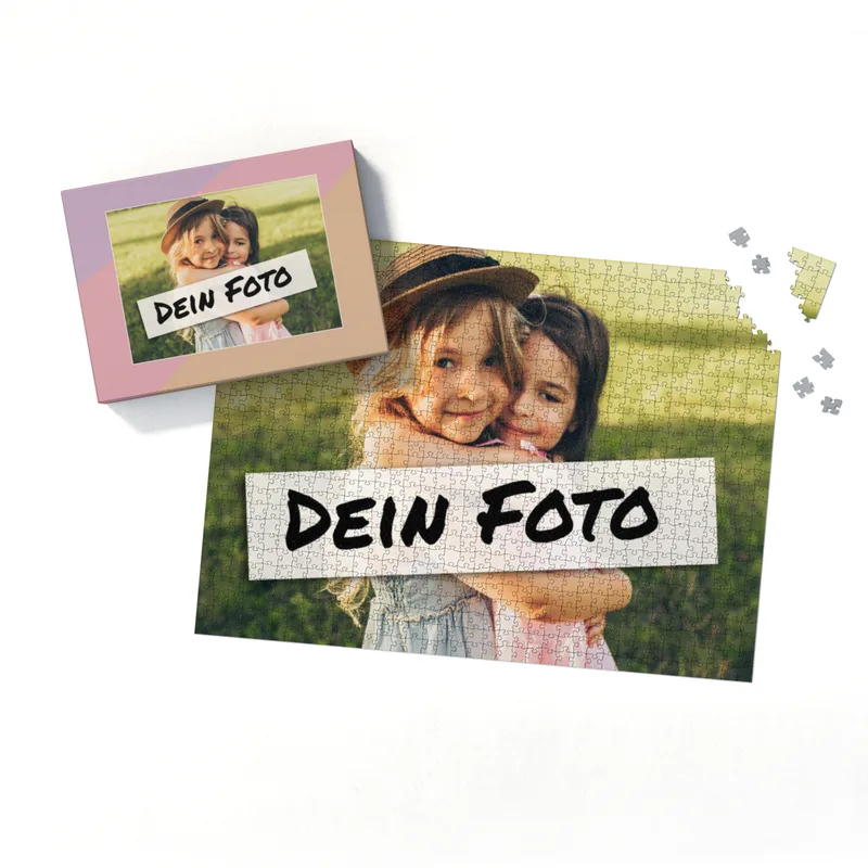 Fotopuzzle mit eigenem Bild - Fotopuzzle selbst gestalten 2000 Teile - Schachtel Pastellfarben - 2000 Teile Puzzle mit Foto - Geschenk Geburtstag Pastell 2000 Teile Quer