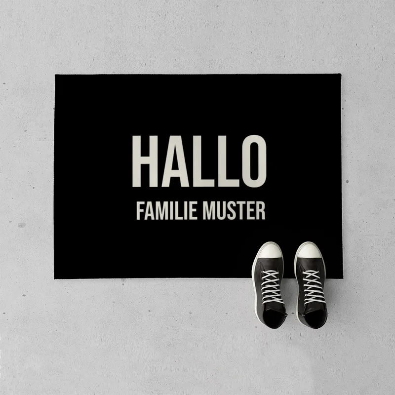 Fußmatte personalisiert Minimalistic - Geschenkidee für Familie, Paare, zum Einzug - Fussmatte mit Namen bedruckt Minimalistisch 2 Zeilen 70 x 50 cm