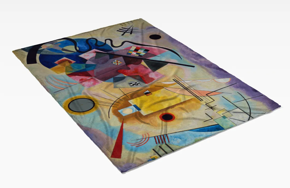 Kuscheldecke Gelb,rot und blau Kandinsky