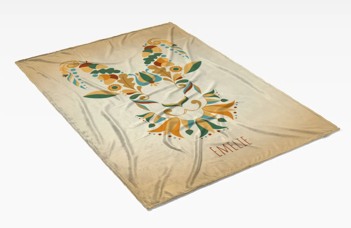 Sternzeichen Wohndecke Wassermann floral mit Namen personalisierbar