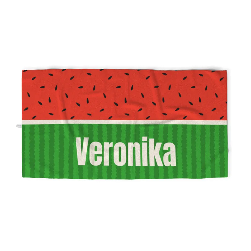 Handtuch Melone mit Namen personalisiert - personalisiertes Namenshandtuch - Melone