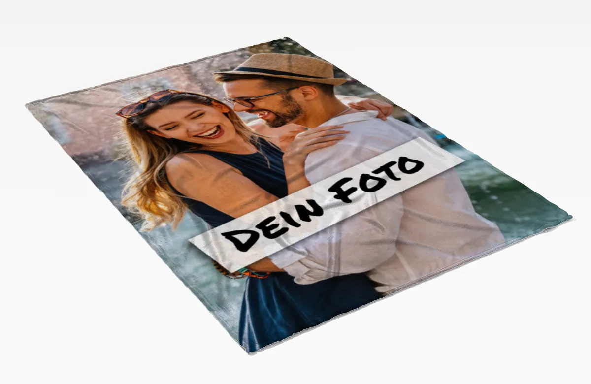 Personalisierte Kuscheldecke mit Foto - personalisierte Fotodecke - Kuscheldecke mit Ihrem Bild - Fotodecke selbst gestalten - Decke Querformat 200 x 140 cm 1 Foto Design 200 x 140 cm