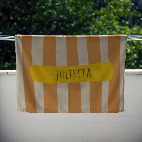 Badetuch Sommer - mit Namen personalisierbar - personalisiertes Namens-Badetuch - Strandtuch mit Wunschtext -