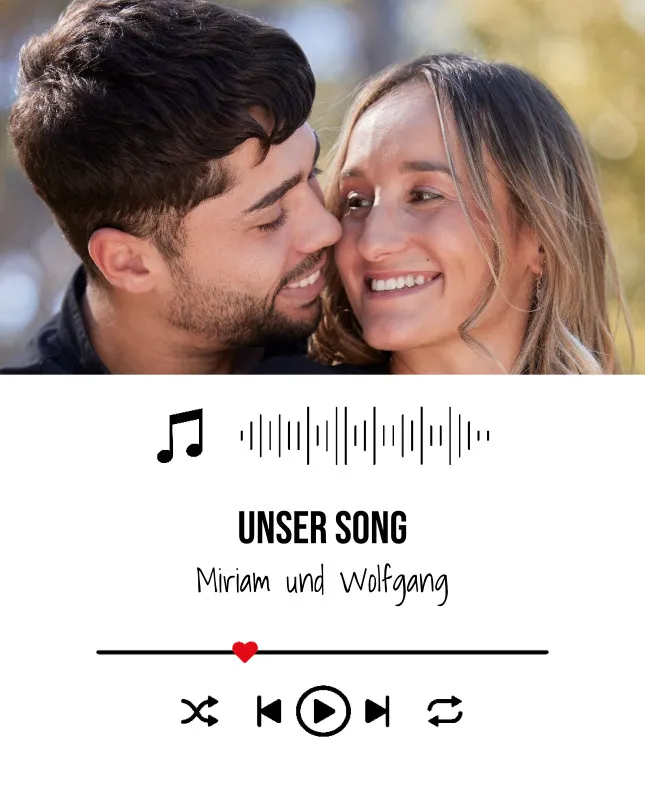 Kuscheldecke Our Lovesong - mit Bild und Text personalisierbar - Geschenkidee für Verliebte, Valentinstag Songplay Text Bild