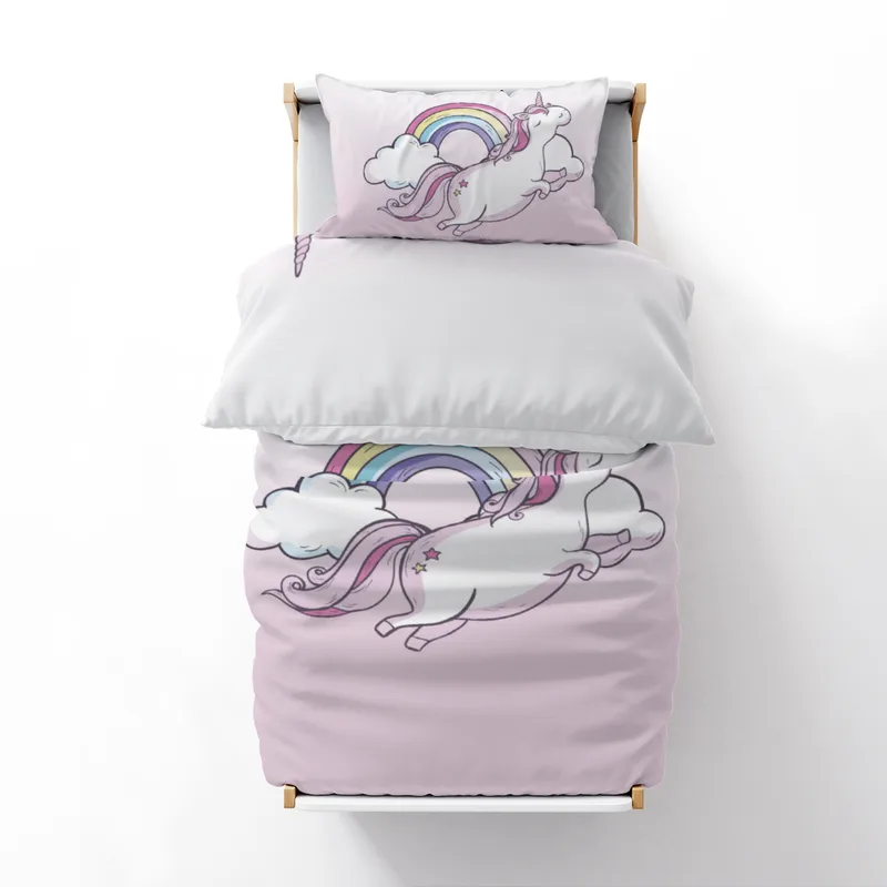Kinderbettwäsche Einhornwolken Mikrofaser