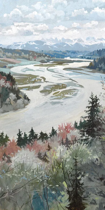 Handtuch Landschaft im Isartal - Alfred Haushofer