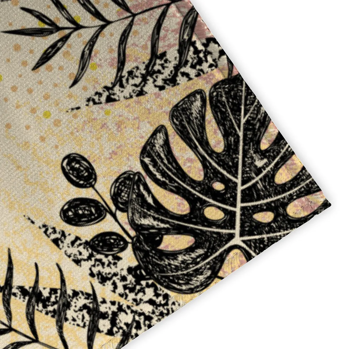 Fußmatte mit Namen personalisierbar - Geschenkidee Einzug, Geburtstag, Richtfest - Fussmatte mit Namen - Motiv Tropical Leaves 70 x 50 cm