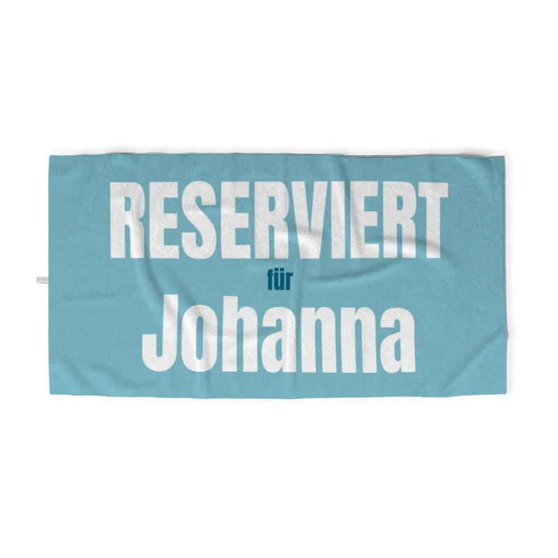 Handtuch Reserviert für mit Namen personalisierbar - personalisiertes Namenshandtuch - witziges Handtuch mit Namen und Spruch - Reserviert blau