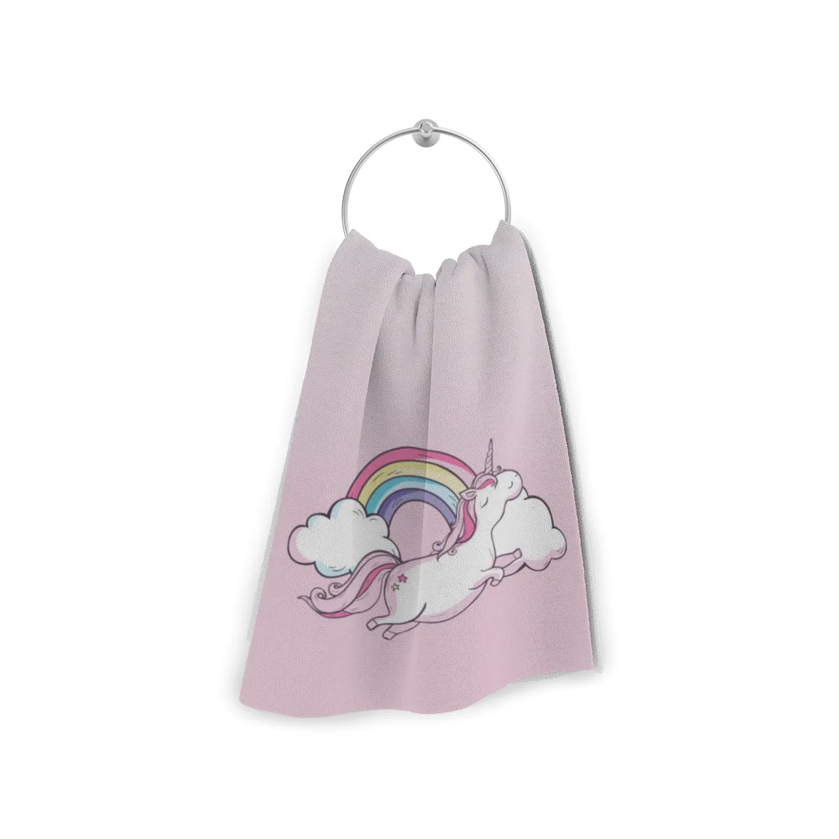 Duschtuch mit Namen personalisierbar - personalisiertes Namens-Duschtuch mit Wunschtext - Einhornwolken