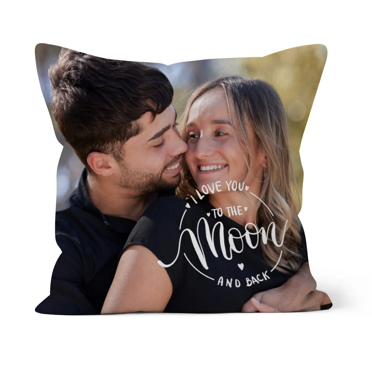 Personalisiertes Fotokissen - beidseitig mit je 1 Foto gestaltbar - Samtkissenbezug Love you to - Geschenk Valentin, Partnergeschenk