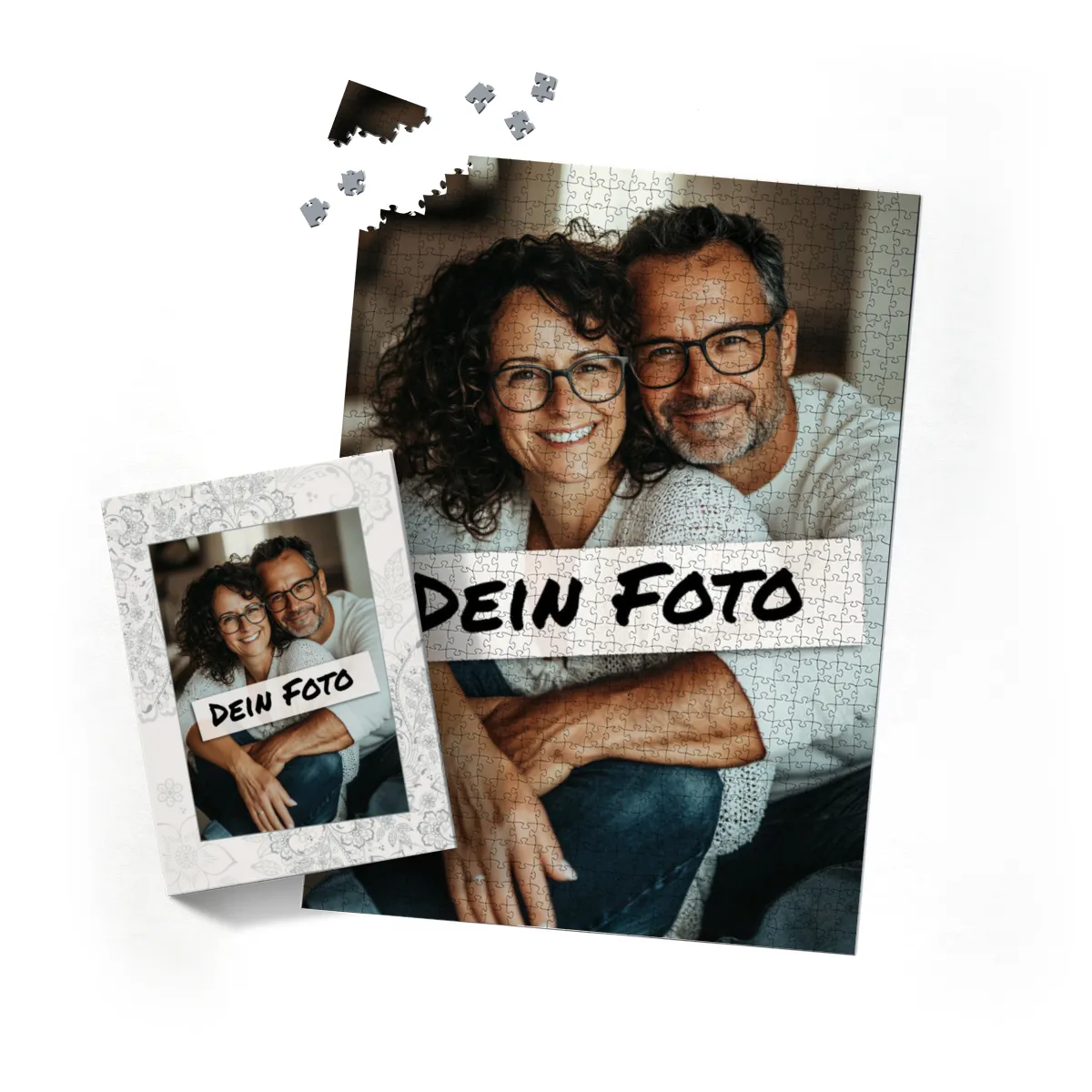 Fotopuzzle mit eigenem Bild - Fotopuzzle selbst gestalten 2000 Teile - Schachtel Floral Ornaments - Puzzle mit Foto personalisiert - Geschenk Geburtstag, Hochzeit Floral Ornaments 2000 Teile Quer