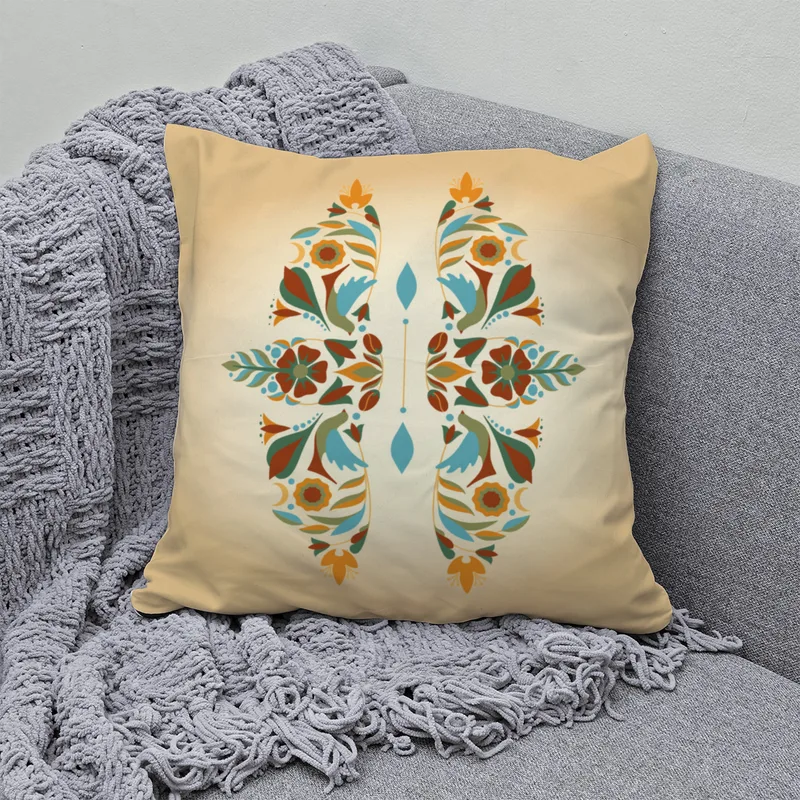 Samtkissen Zodiac Art – Löwe floral