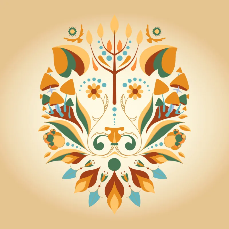 Samtkissen Zodiac Art – Löwe floral