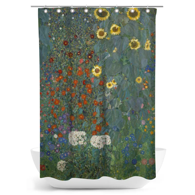 Duschvorhang Klimt - Bauerngarten mit Sonnenblumen