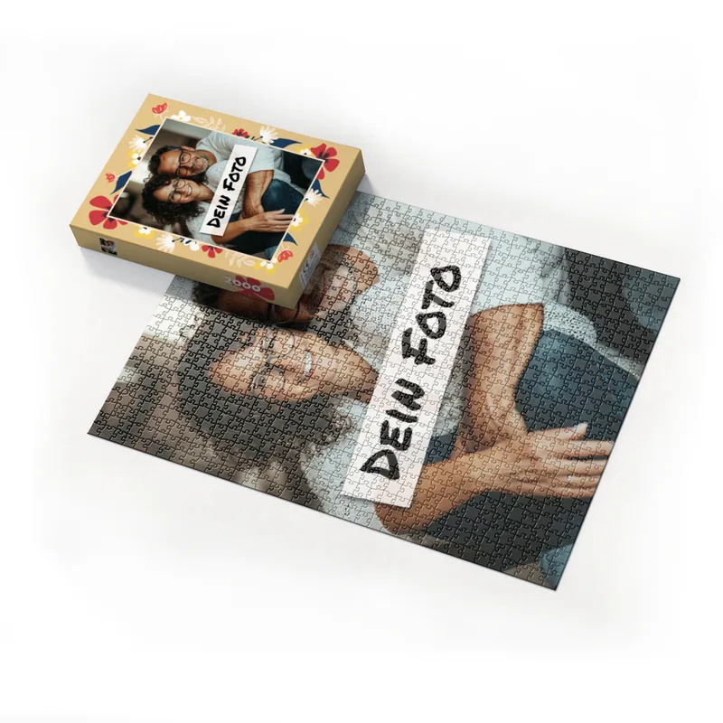 Fotopuzzle mit eigenem Bild - Puzzle selbst gestalten 2000 Teile Querformat - Schachtel Flowers - mit Foto personalisiert - Geschenk Geburtstag, Muttertag