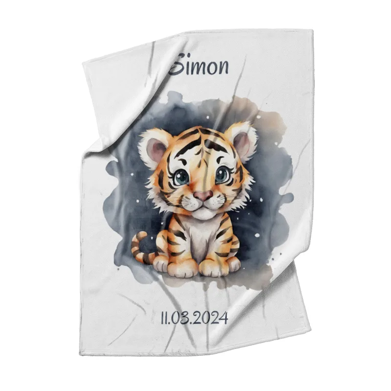 Babydecke Kleiner Tiger personalisierbar mit Namen und Text multi 75 x 100 cm