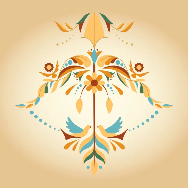 Samtkissen Zodiac Art – Schütze floral