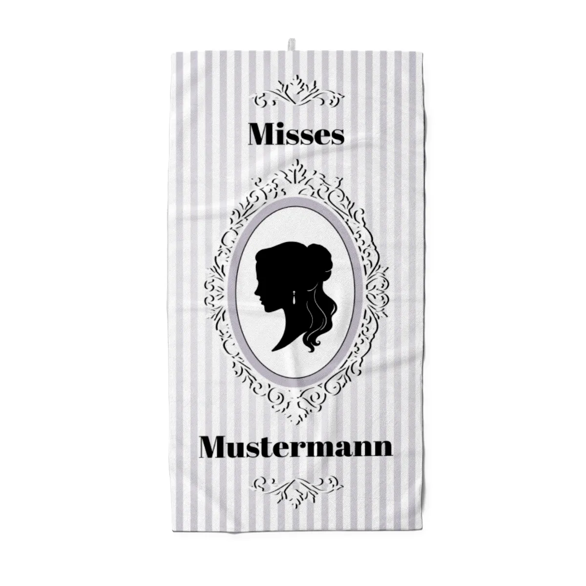 Misses Vintage - personalisiertes Namens-Strandtuch mit Wunschtext - Geschenkidee Hochzeit, Paar