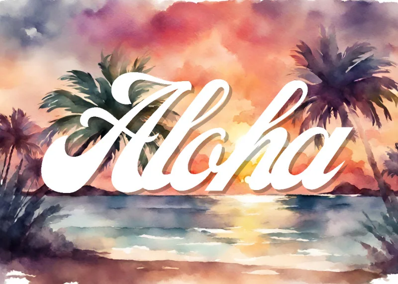 Fußmatte Palmenstrand Aloha
