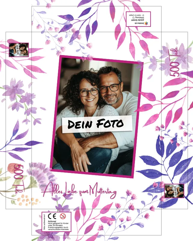 Fotopuzzle 500 Teile personalisiert Erwachsene - Schachtel Muttertag