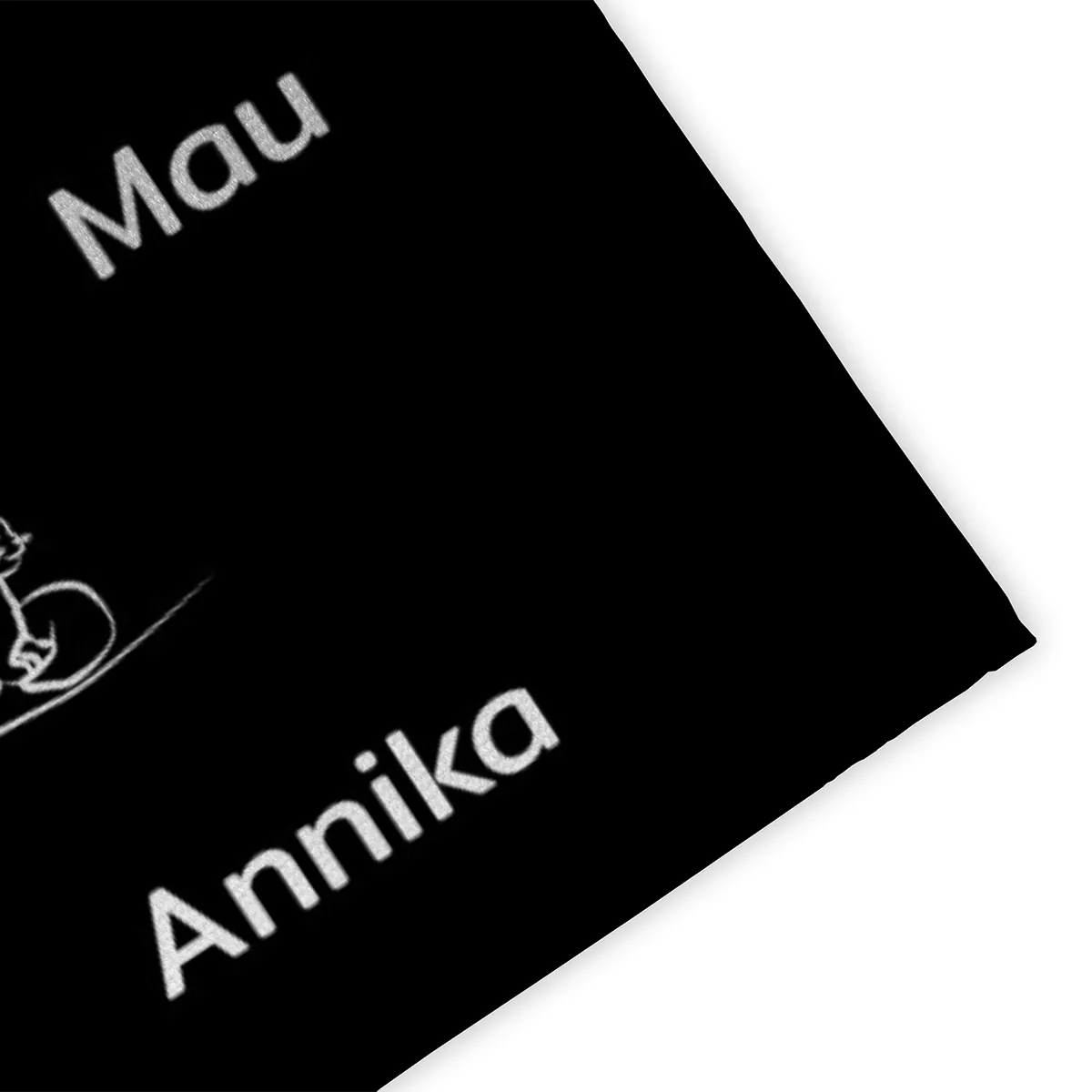 Personalisierte Fußmatte Pärchen mit Hund und Katze schwarz 70 x 50 cm