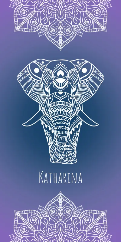 Badetuch Sommer - mit Namen personalisierbar - personalisiertes Namens-Badetuch - Strandtuch mit Wunschtext - Mandala Elefant