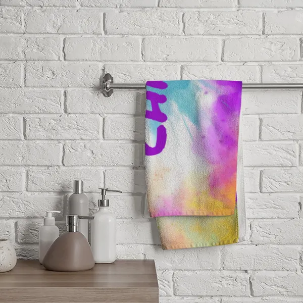 Handtuch bunt bedruckt mit Namen personalisierbar - personalisiertes Handtuch mit Ihrem Wunschtext - Colorexplosion