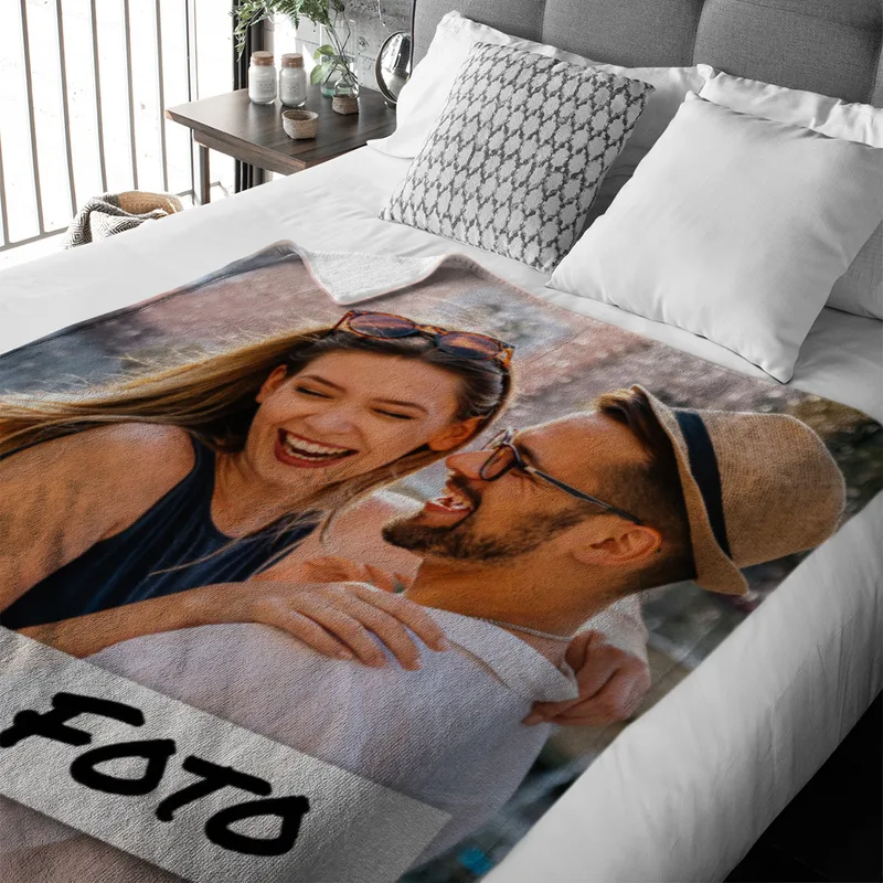 Personalisierte Kuscheldecke mit Foto - personalisierte Fotodecke - Kuscheldecke mit Ihrem Bild - Fotodecke selbst gestalten - Decke Querformat 200 x 140 cm 1 Foto Design 200 x 140 cm