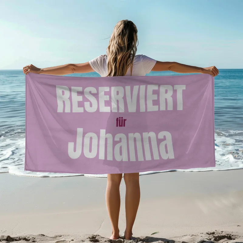 Handtuch "Reserviert für" mit Namen personalisierbar - personalisiertes Namenshandtuch - witziges Handtuch mit Namen und Spruch - Reserviert rosa