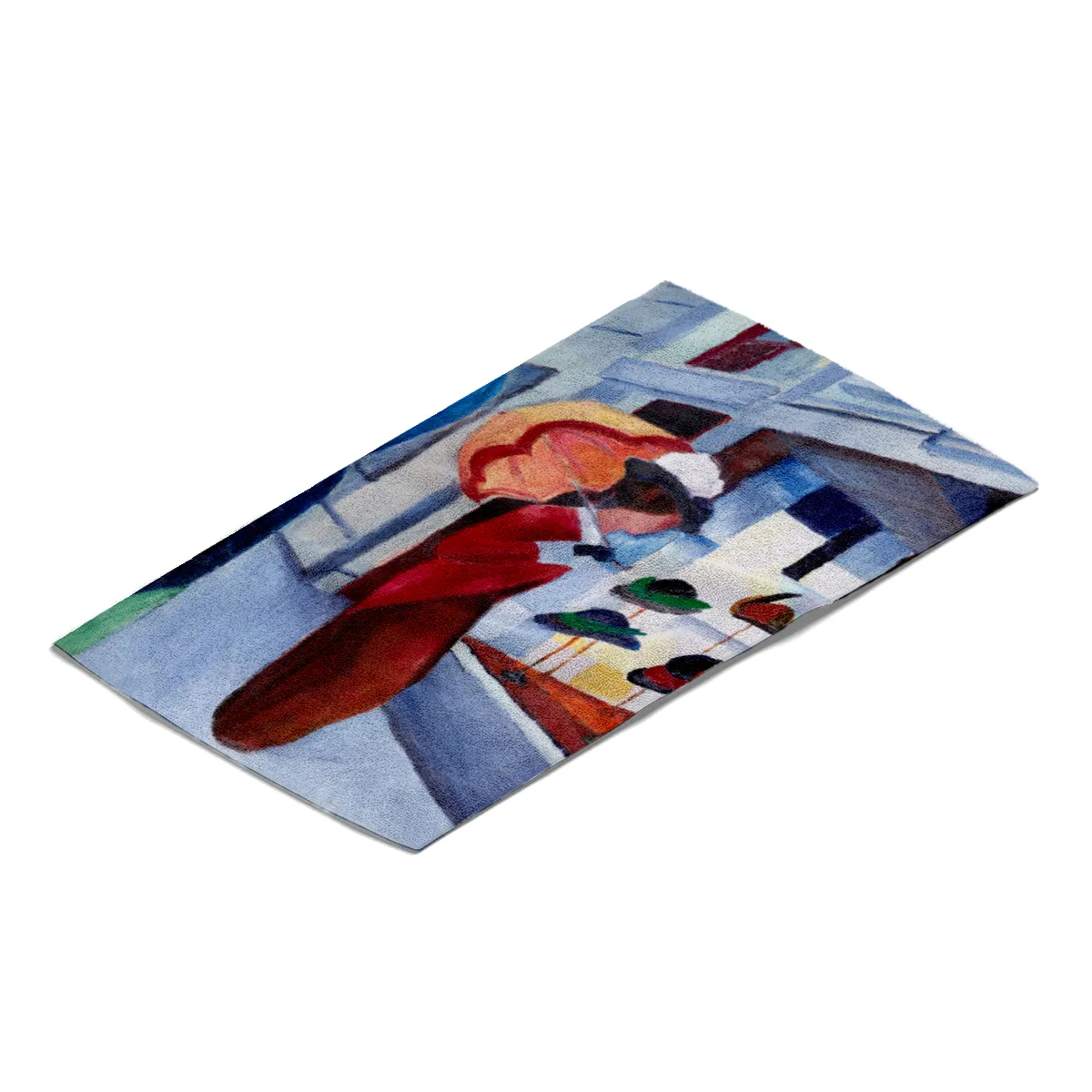 Badetuch Modes: Frau mit Sonnenschirm vor Hutladen - August Macke