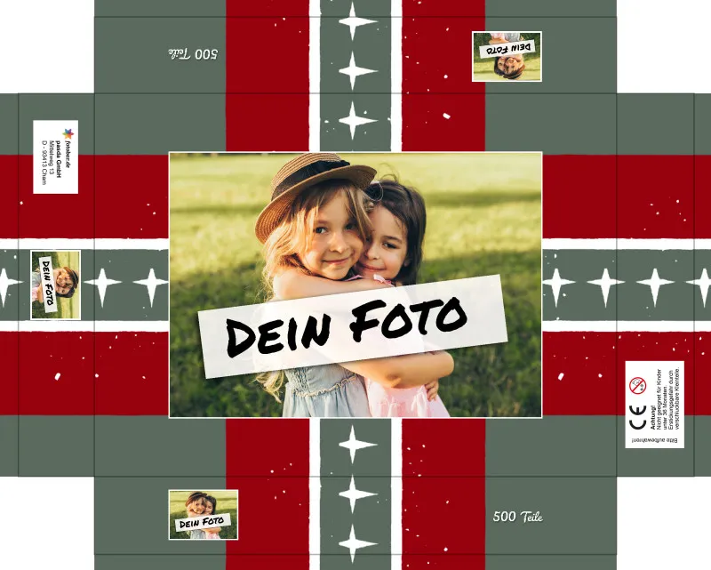 Fotopuzzle mit eigenem Bild - Fotopuzzle selbst gestalten 1000 Teile Hochformat - Schachtel Weihnachten Xmas 1 - 1000 Teile Puzzle mit Foto - Geschenk Weihnachten Xmas1 1000 Teile Hoch