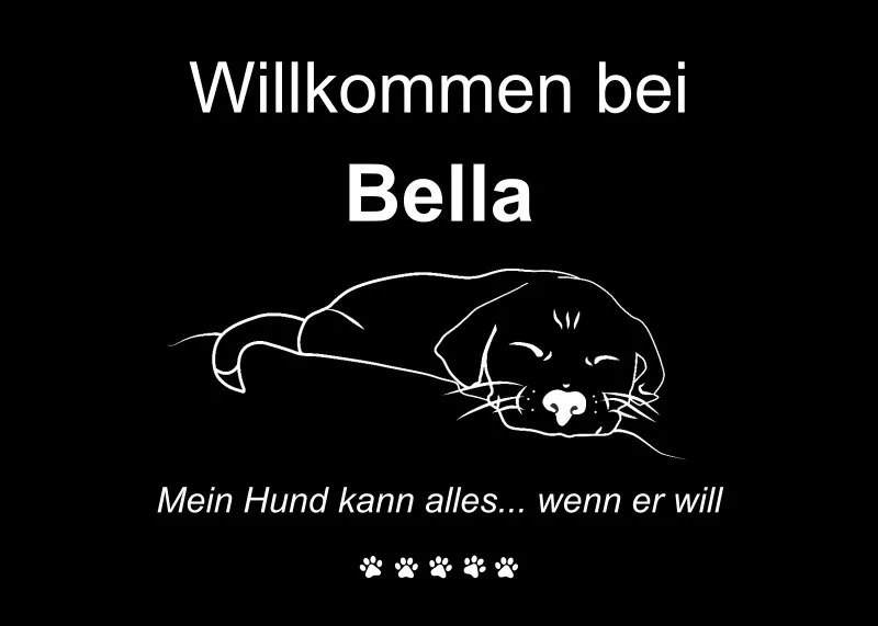 Personalisierte Fußmatte mit Französischer Bulldogge schwarz 70 x 50 cm