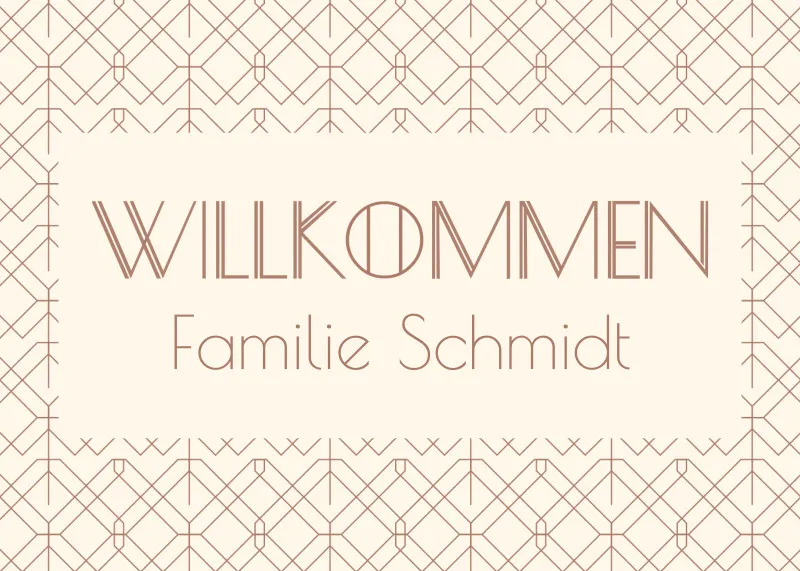 Fußmatte personalisiert Vintage Chic - Geschenkidee für Familie, Paare, zum Einzug - Türvorleger mit Namen bedruckt Vintage Chic 70 x 50 cm