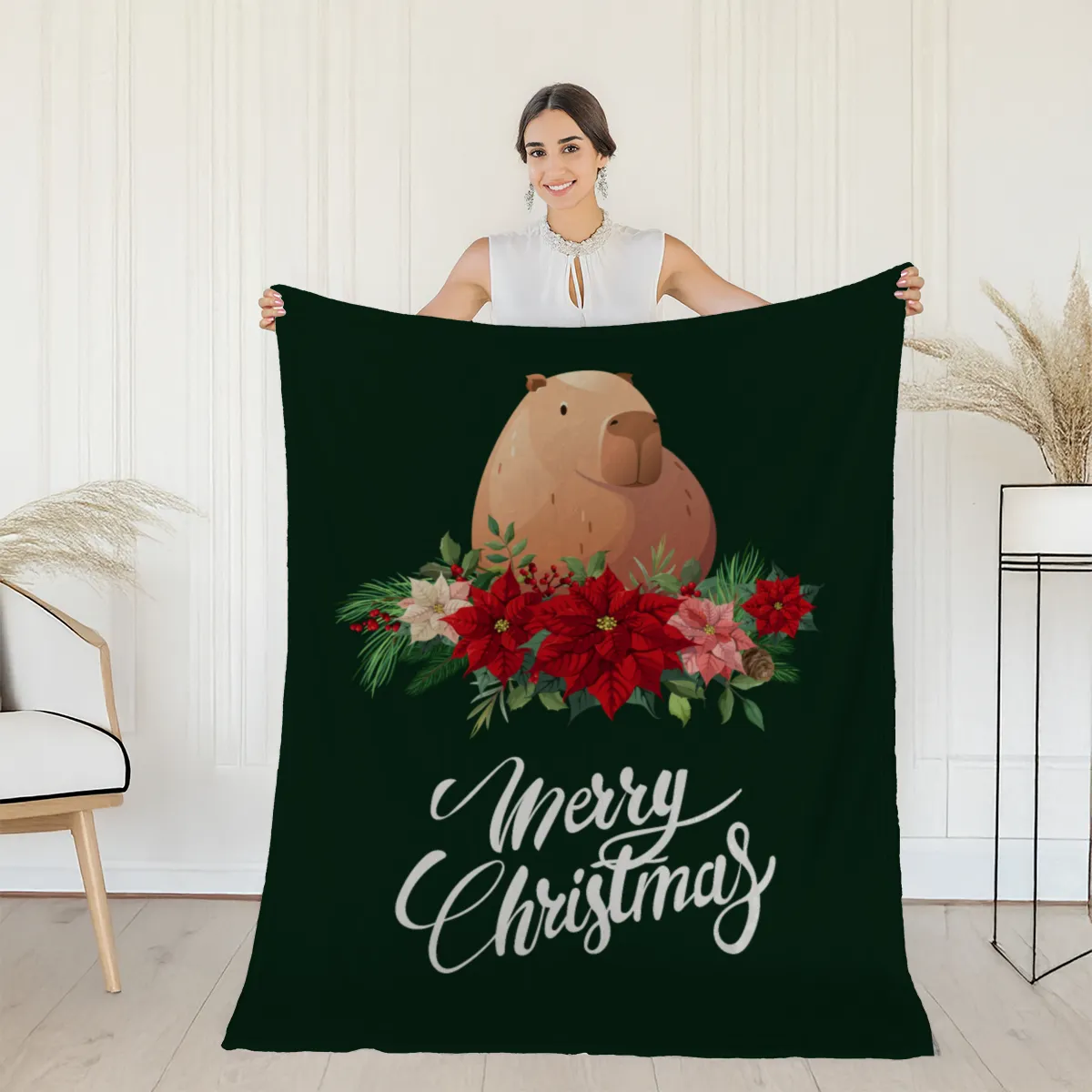 Wohndecke Weihnachtscapy mit Mütze