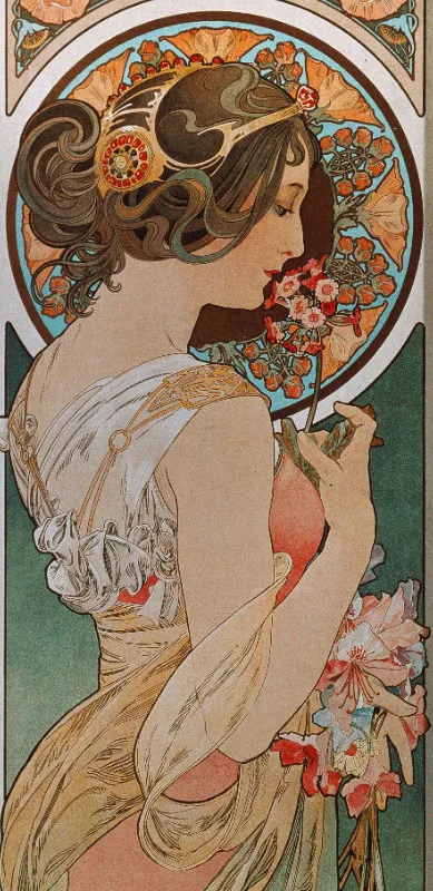 Handtuch Schlüsselblume - Alfons Mucha