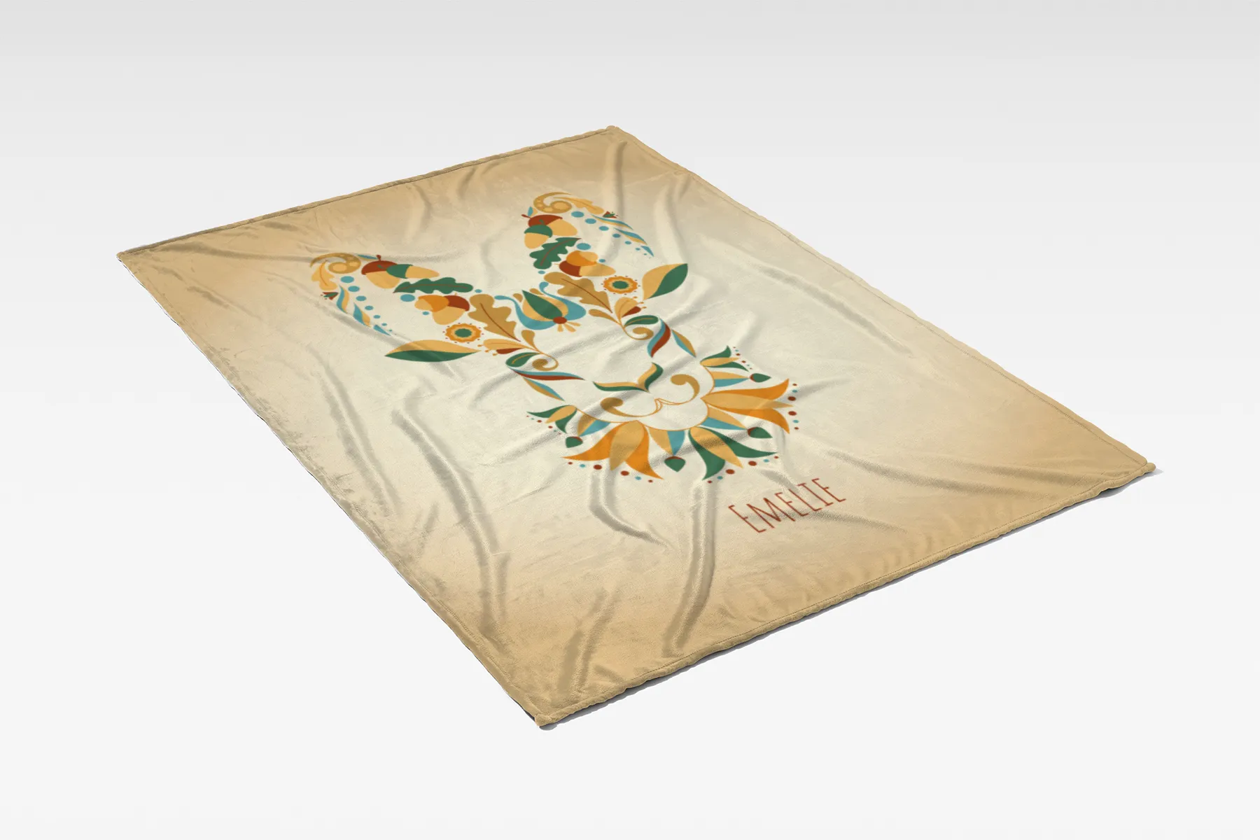 Sternzeichen Wohndecke Wassermann floral mit Namen personalisierbar
