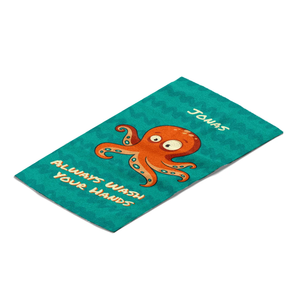 Duschtuch mit Namen personalisierbar - personalisiertes Namens-Duschtuch mit Wunschtext - Krake Always