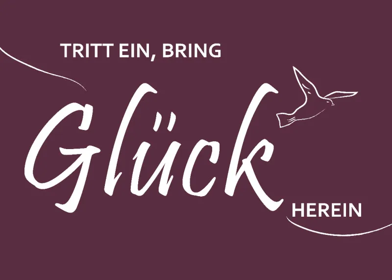 Spruch-Fußmatte Tritt ein, bring Glück herein - Schmutzfangmatte bedruckt Glück grün 70 x 50 cm