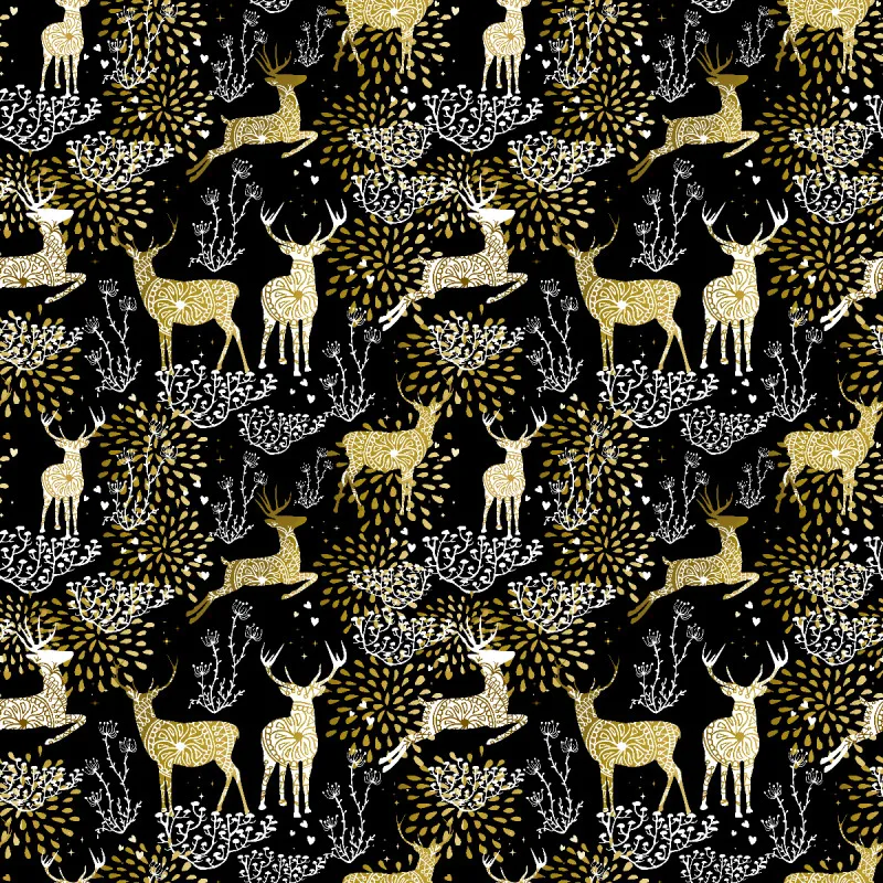 All-Over-Kissenbezug Reindeer Samt