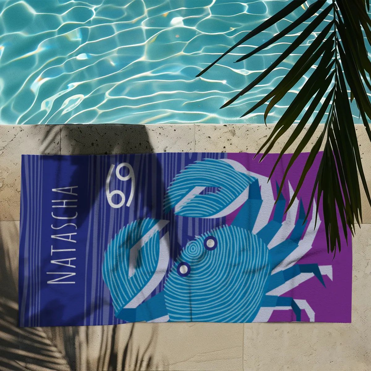 Strandtuch Sternzeichen Wassermann - mit Namen personalisierbar